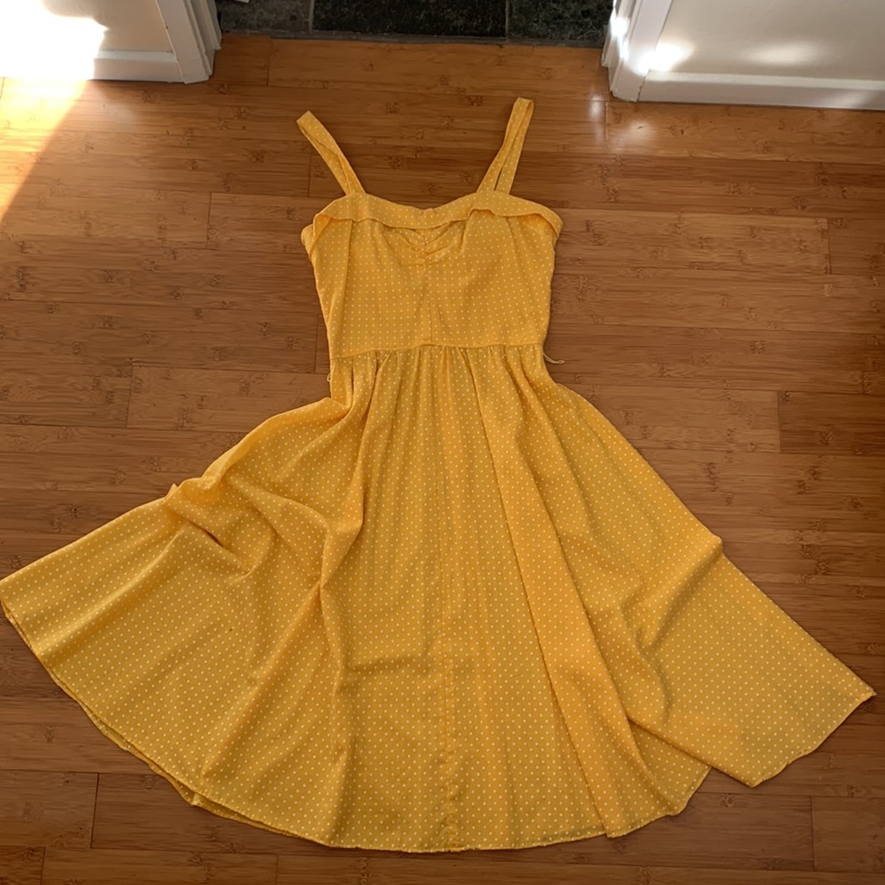 Vintage yellow polkadot dress